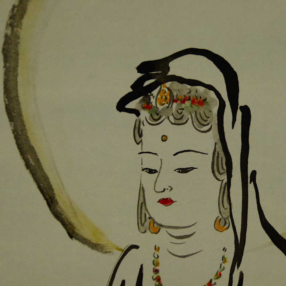Buddha in Meditation Hanging Scroll Motif Close-Up Preview