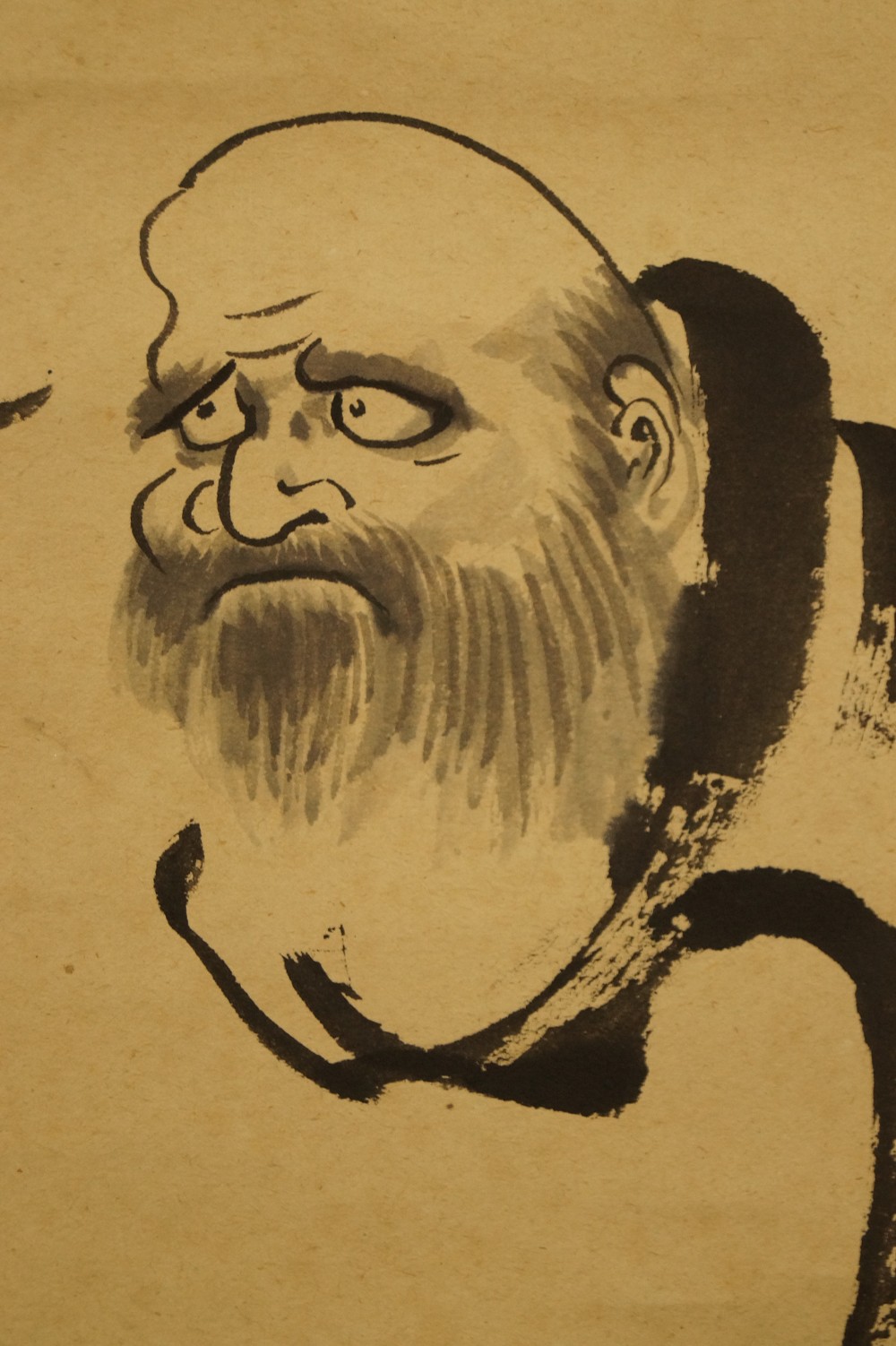 Hanging Scroll Bodhidharma Motif Close-Up 1