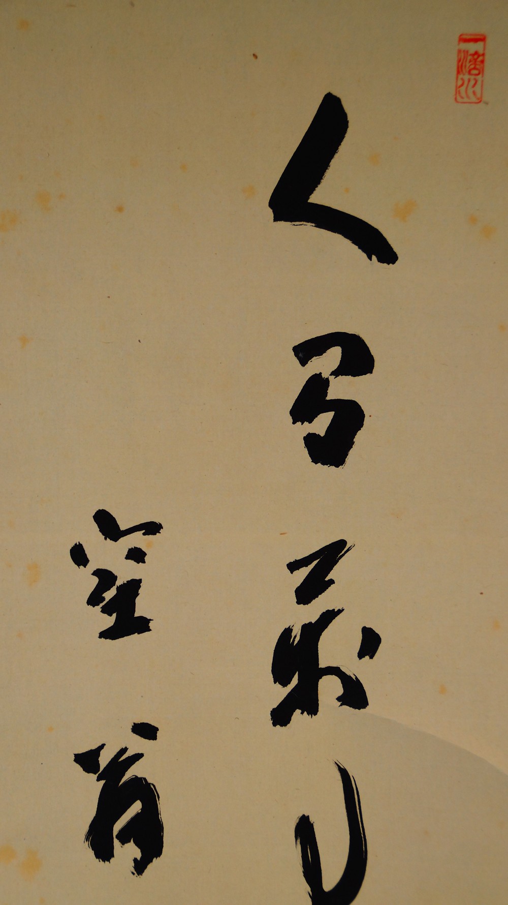Zen Kalligrafie Daruma Bodhidharma Kakemono von Fujii Kaido Kalligrafie Nahaufnahme