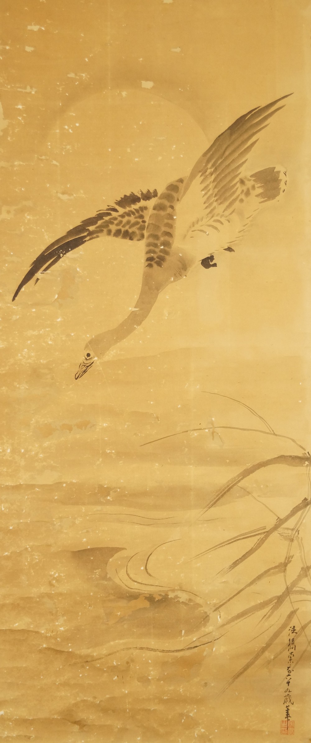 Wild Goose in Moonlight Tanaka Koga Full Motif Without Mounting