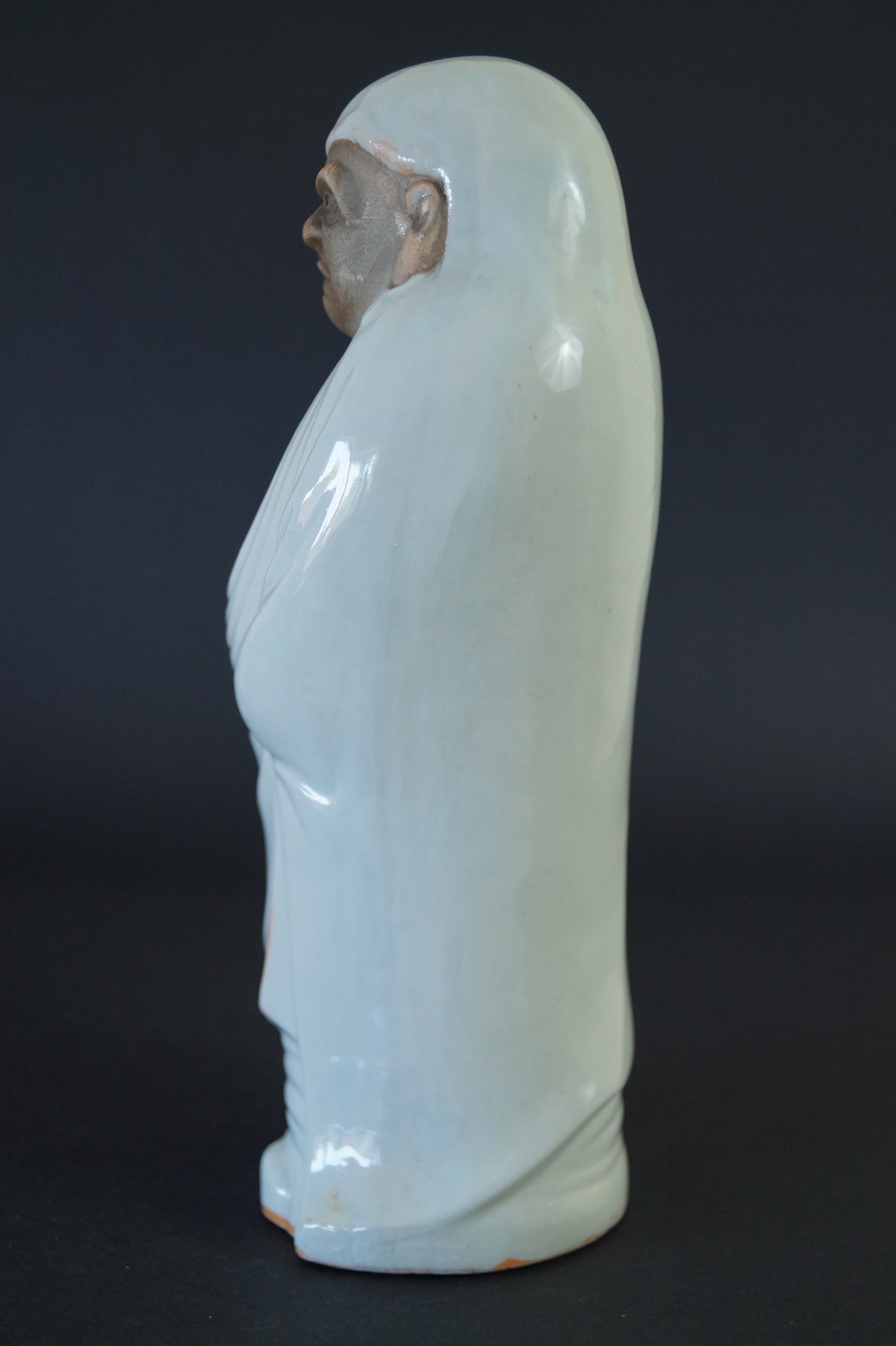 Japanese Bodhidharma Daruma Figure Made of Kutani Porcelain Side View 3