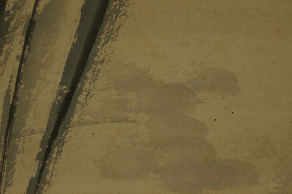 Close-up of the reduced brushwork of the grasses
