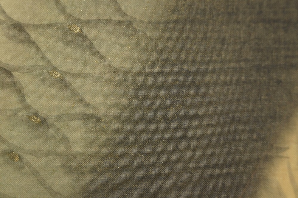 Koi hanging scroll back view