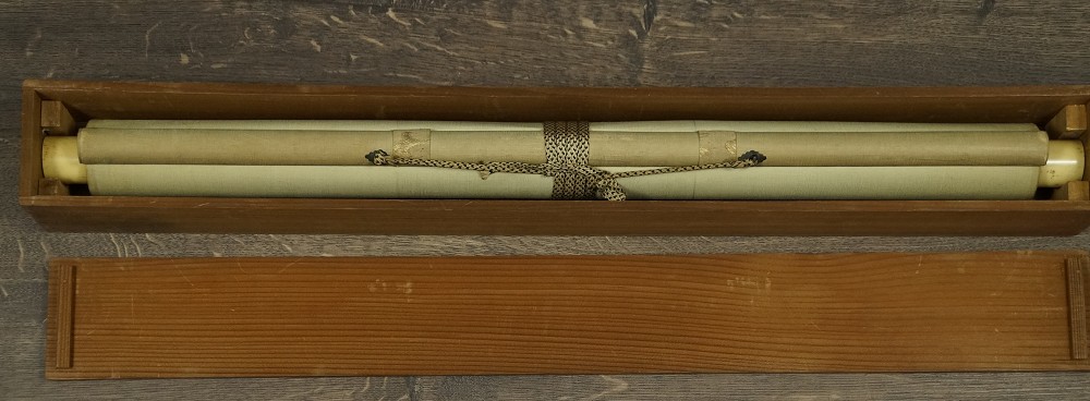 Bamboo in Snow by Nakajima Ariaki Kakemono in Storage Box