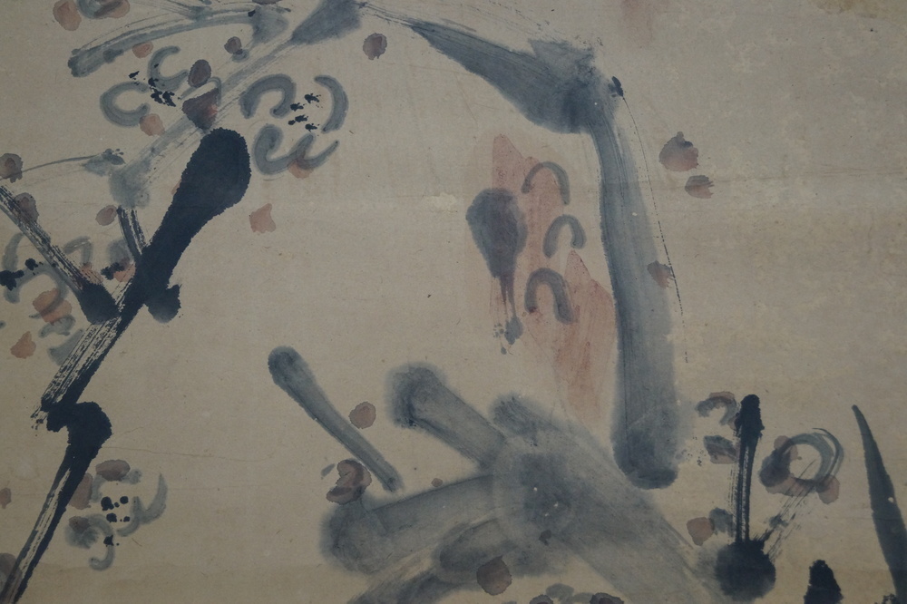 The Pine and the Gnarled Plum Tree Plum Tree Motif Close-Up 2