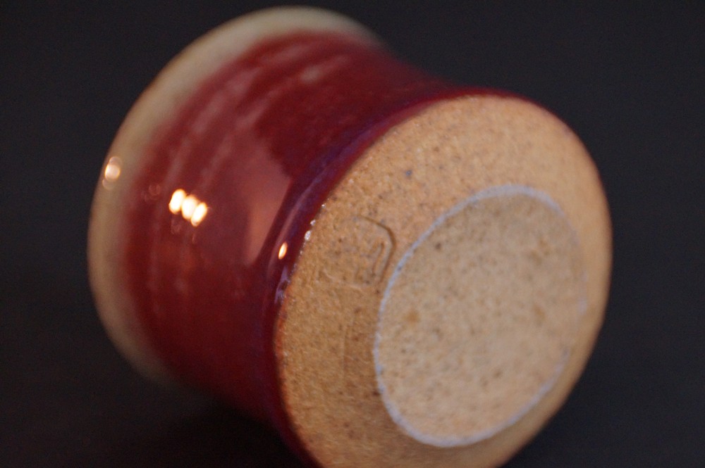 Mashiko sake cup guinomi by Bunsho Nakamura base close-up
