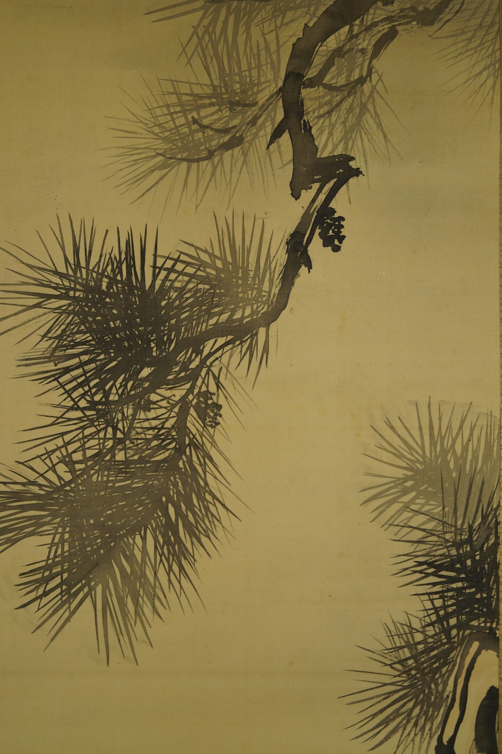 Hotei Under the Pine Kakemono Pine Motif Close-Up