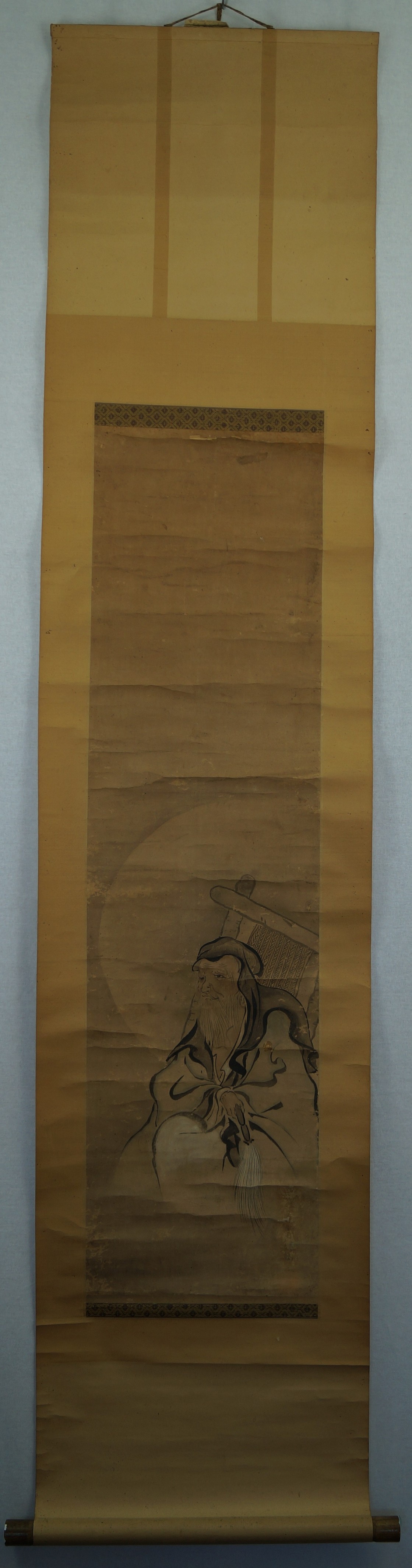 The Wise Man in Moonlight Kakejiku Full View of Hanging Scroll