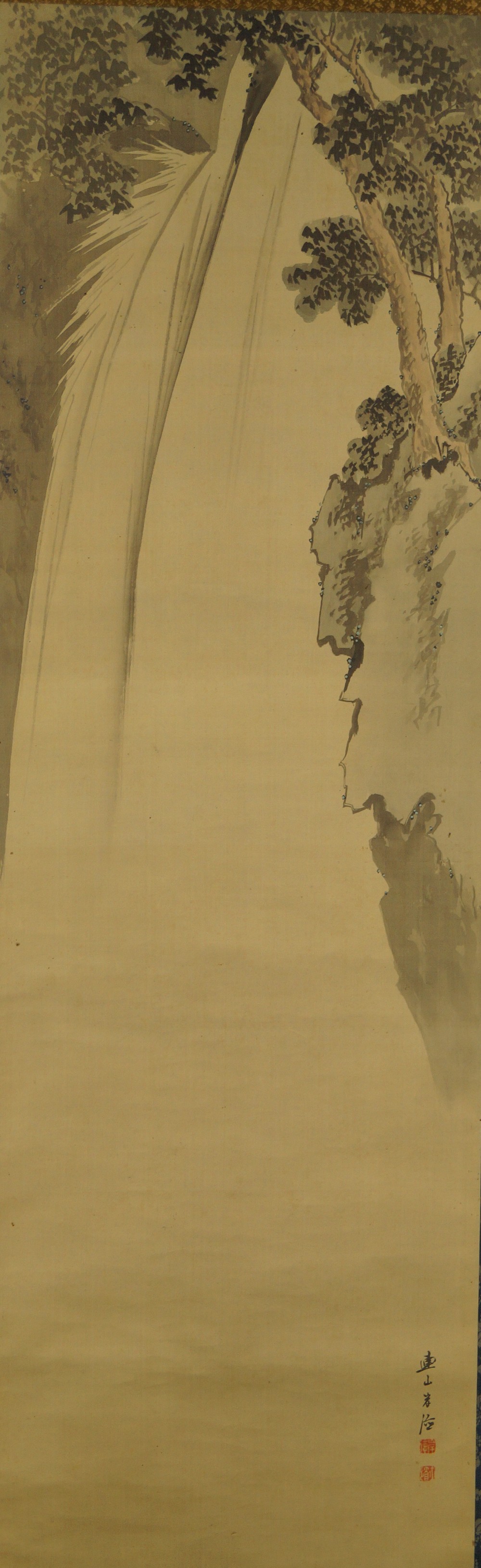 Wasserfall Rollbild von Kishi Renzan Gesamtmotiv ohne Rahmung