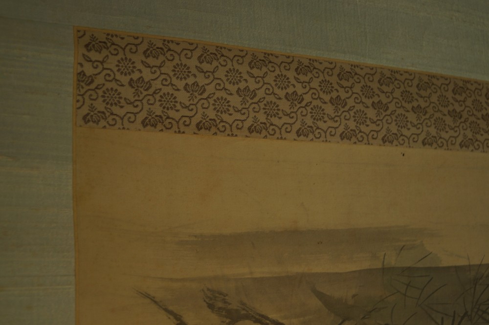 Cranes and turtle by Suiu Oshida mounting detail
