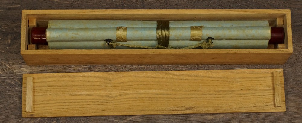 Kakemono Rolled Up in Storage Box