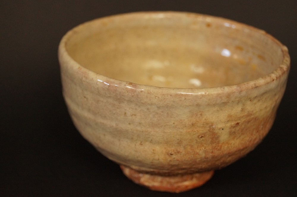 Handgetöpferte japanische Teeschale (Chawan) Hagi Keramik von Hirose Tanga