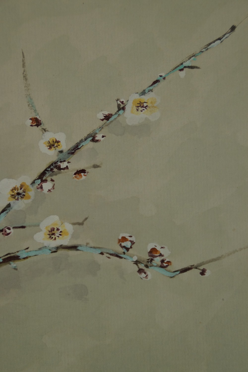 Nightingale on a Plum Branch by Sako Plum Blossom Motif Close-Up 2