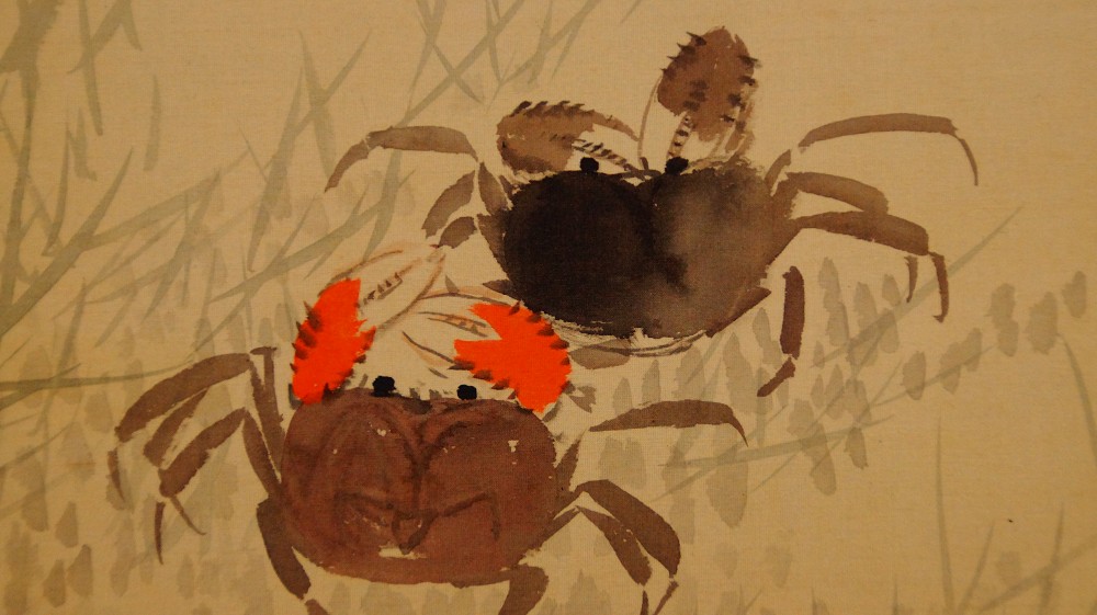Play of the River Crabs Kakemono by Ekito Crabs Motif Close-Up 2