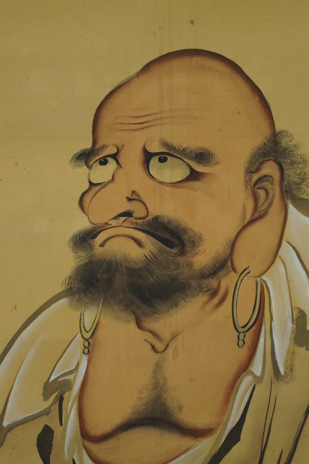 Hanging scroll Bodhidharma Daruma motif close-up