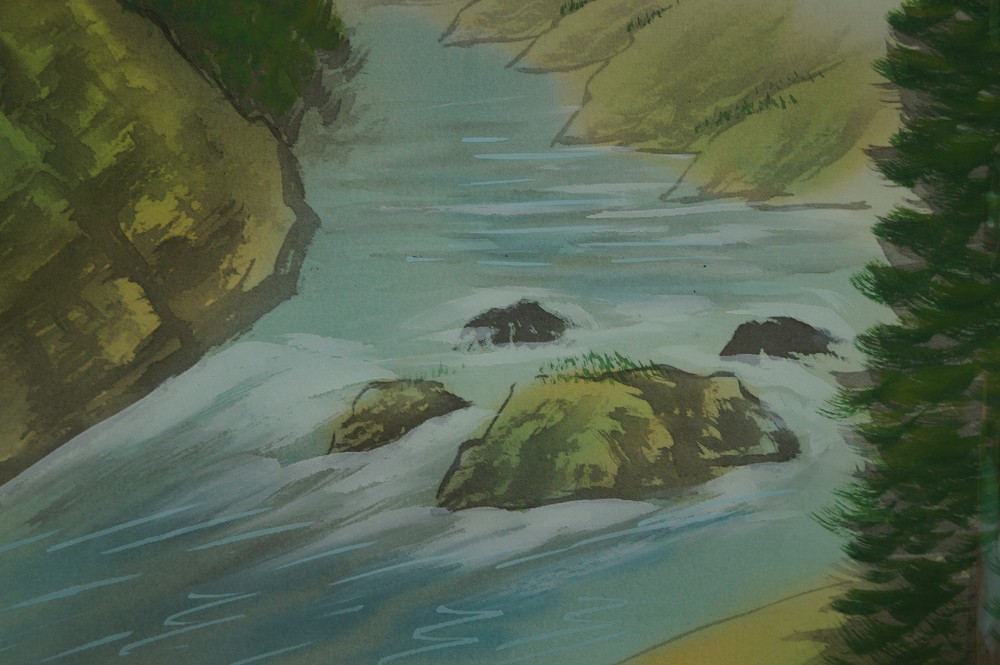 Landschaft Rollbild Fluss Motiv Nahaufnahme