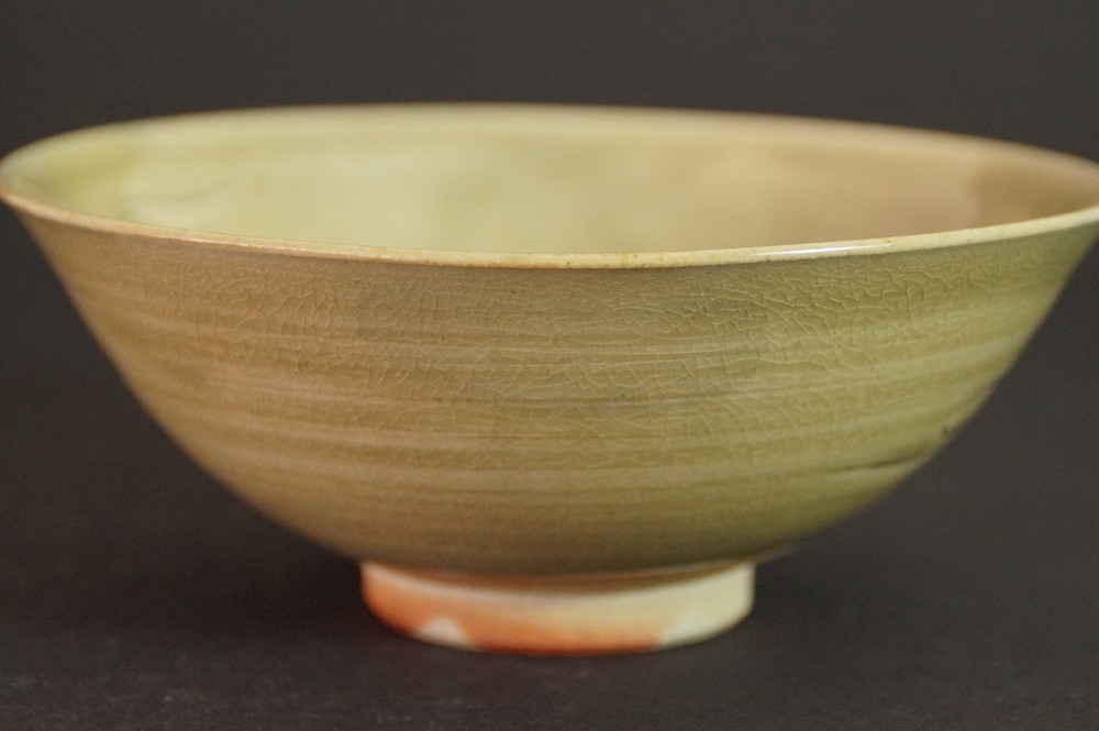 Additional Side View of the Tada Ware Tea Bowl Without Visible Dragonfly Motif