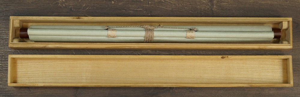 Kalligrafie Herzsutra Kakemono in Aufbewahrungsbox