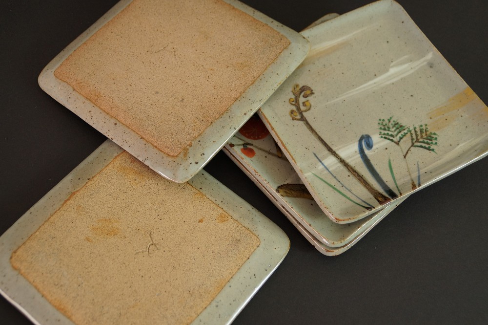 Set of 5 Dessert Plates by Takuo Kato Base Close-Up
