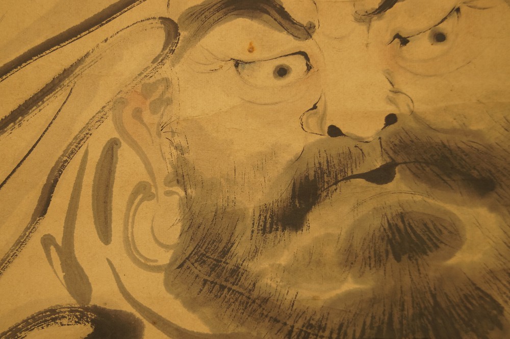 Bodhidharma Kakemono Motif Close-Up Eye Area