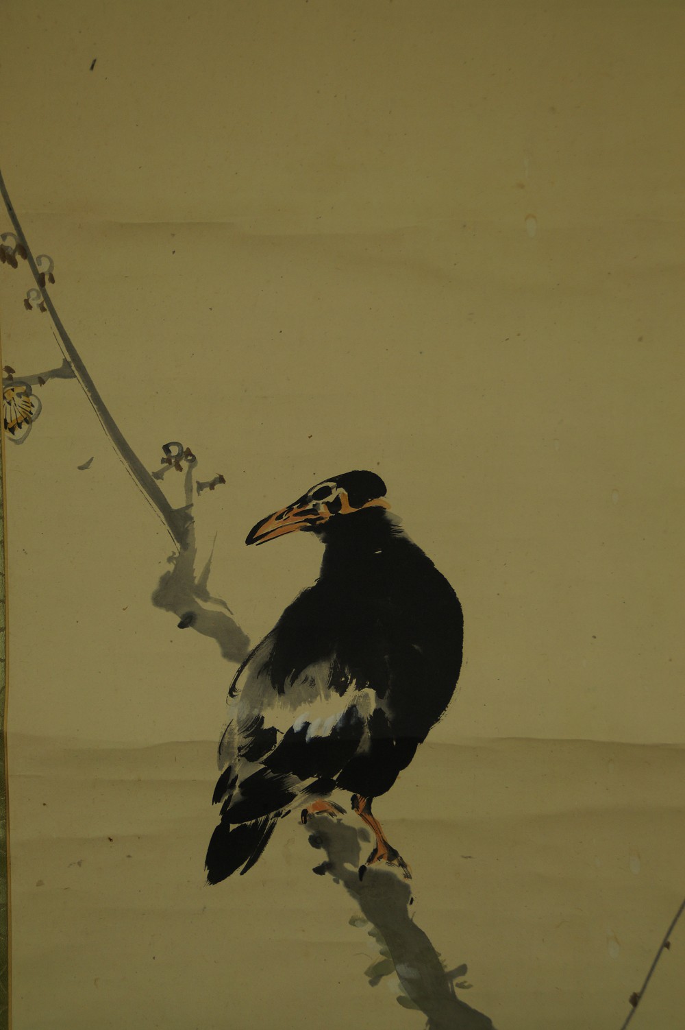 Crow on the Plum Branch Crow Motif Close-Up