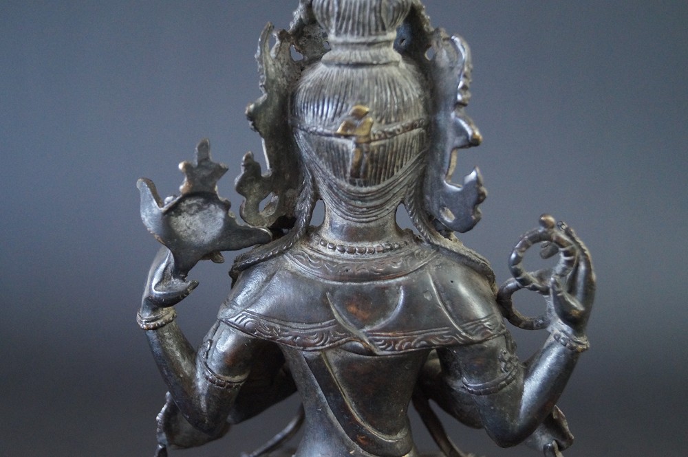 Nepalese Buddha Figure Made of Bronze Motif Close-Up 1