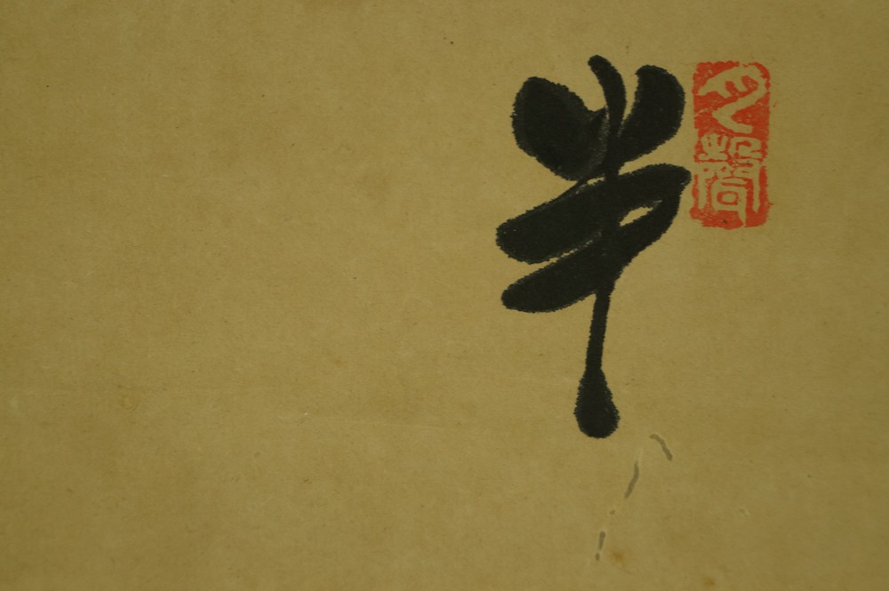 Plum tree inscription close-up