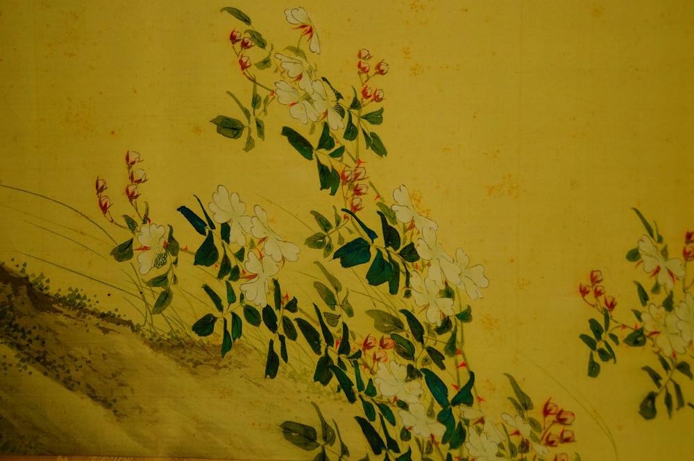 Two Trout in Water Kakemono by Akamatsu Unrei Blossom Motif Close-Up 2