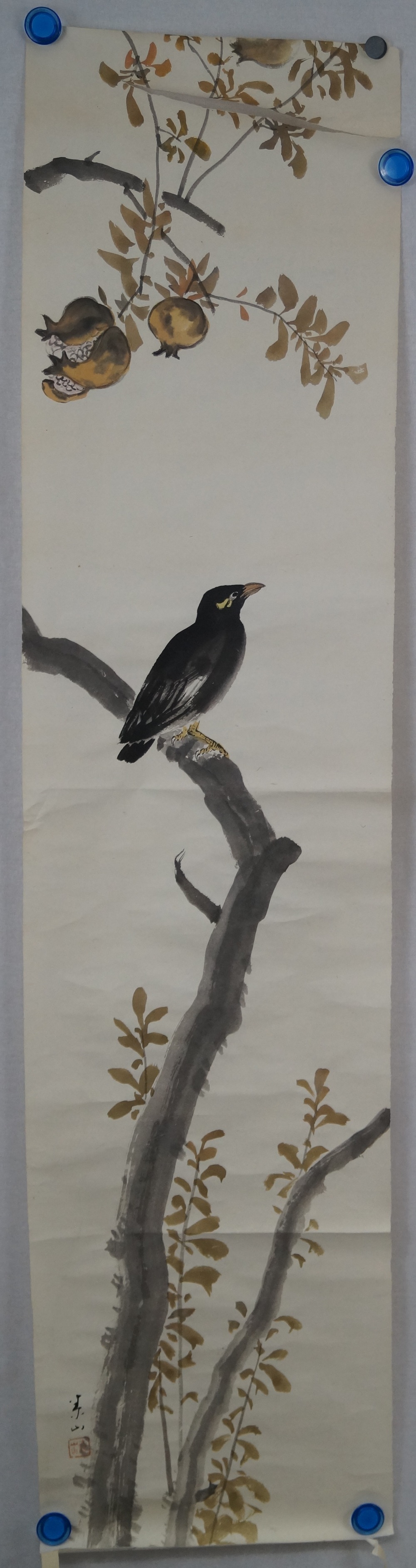 Der Vogel am Granatapfelbaum Makuri Gesamtmotiv ohne Rahmung