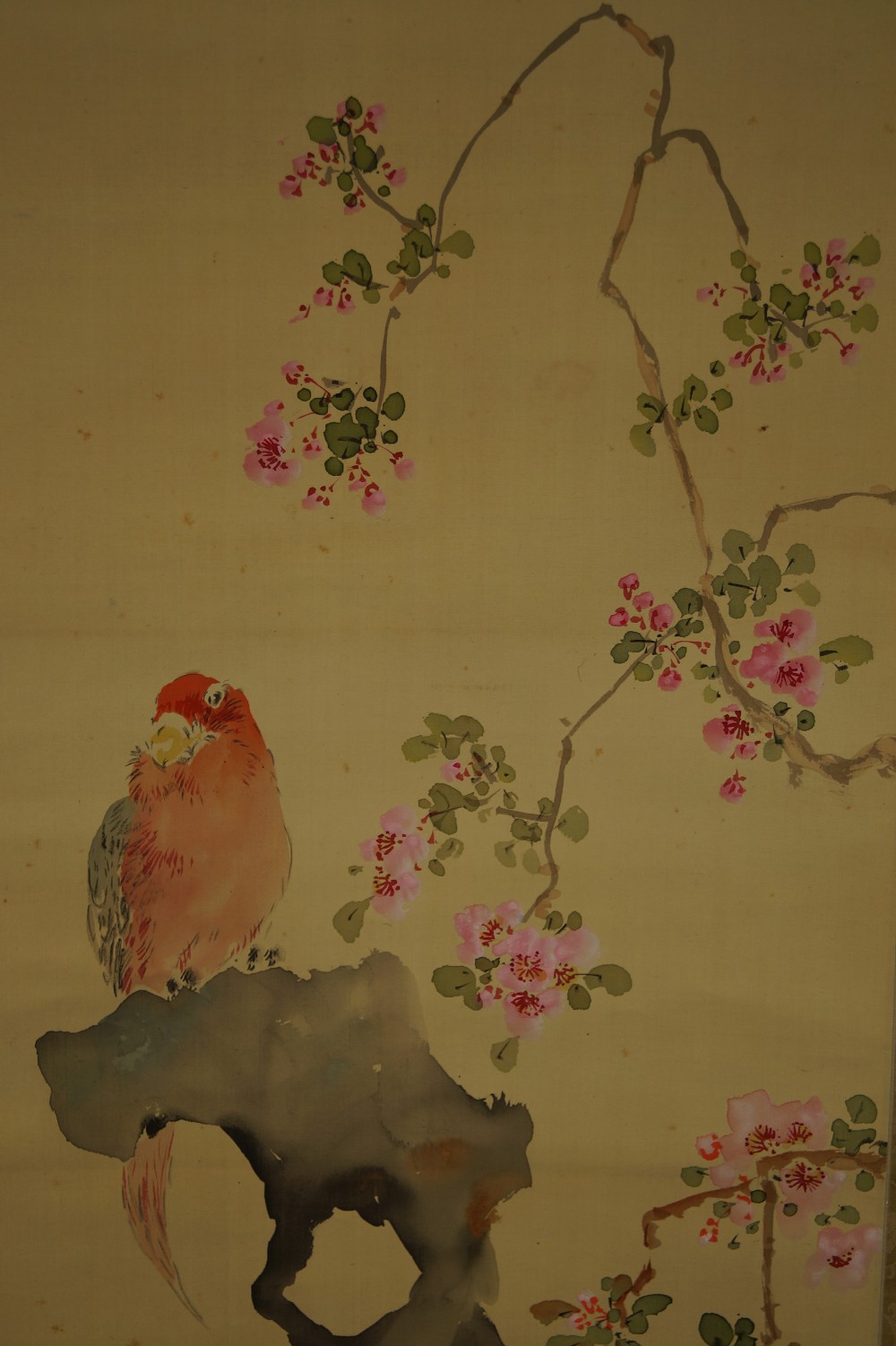 Parrot Hanging Scroll by Kaura Moriyama Motif Close-Up 1
