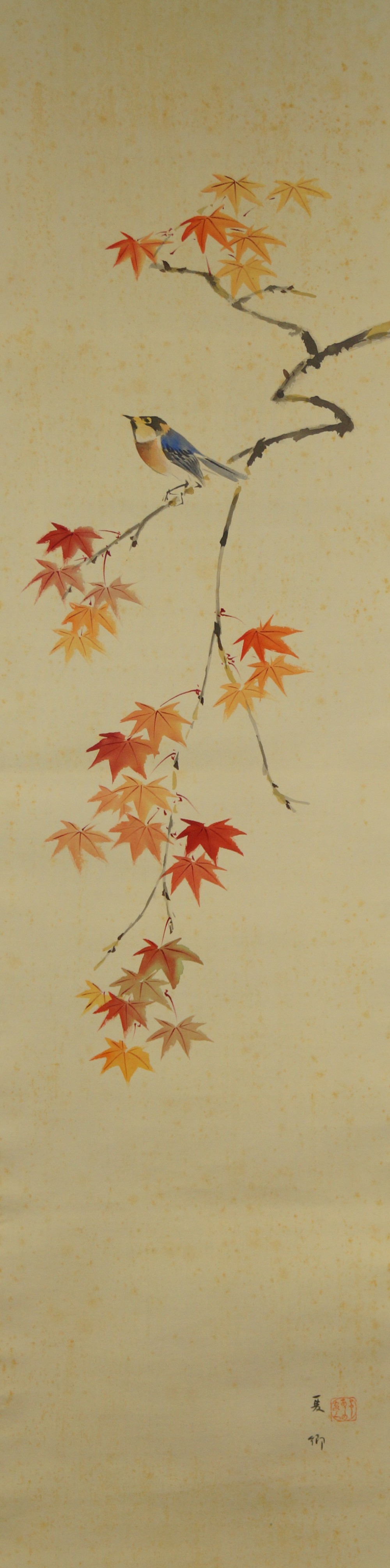 Bird on a Maple Branch by Suma Natsugo Full Motif Without Mounting