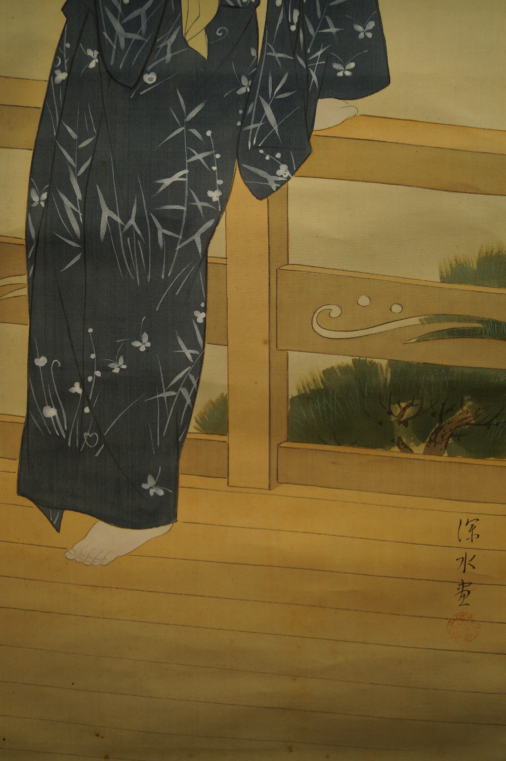 Beauty in kimono kimono motif close-up