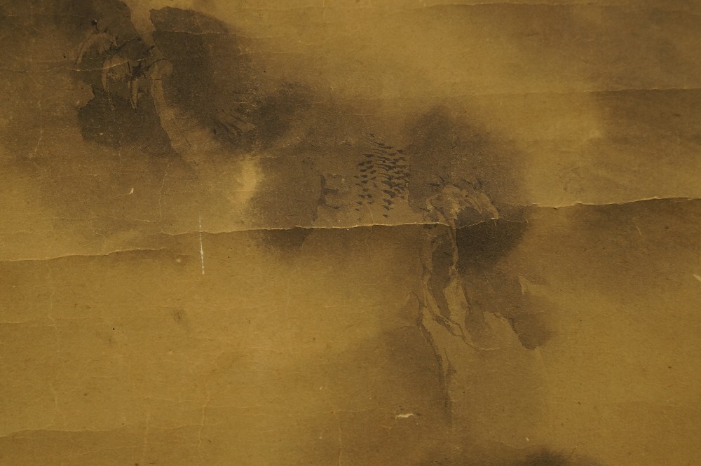 Dragon body and scales in the mist motif close-up