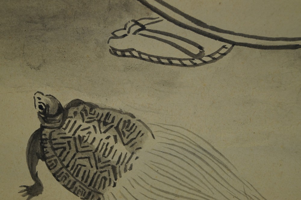 Takasago Legend Hanging Scroll Turtle Motif Close-Up