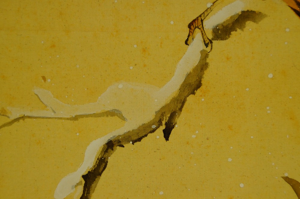 Bird in Winter Kakemono by Ito Keisui Snow Motif Close-Up 2