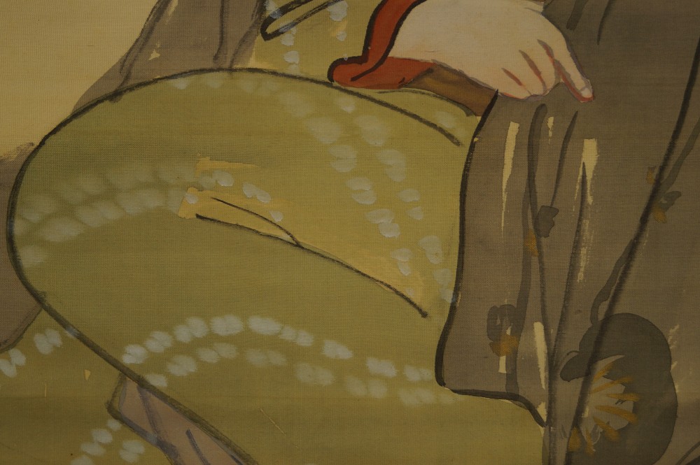 Brushwork Close-Up Kimono Pattern and Hand