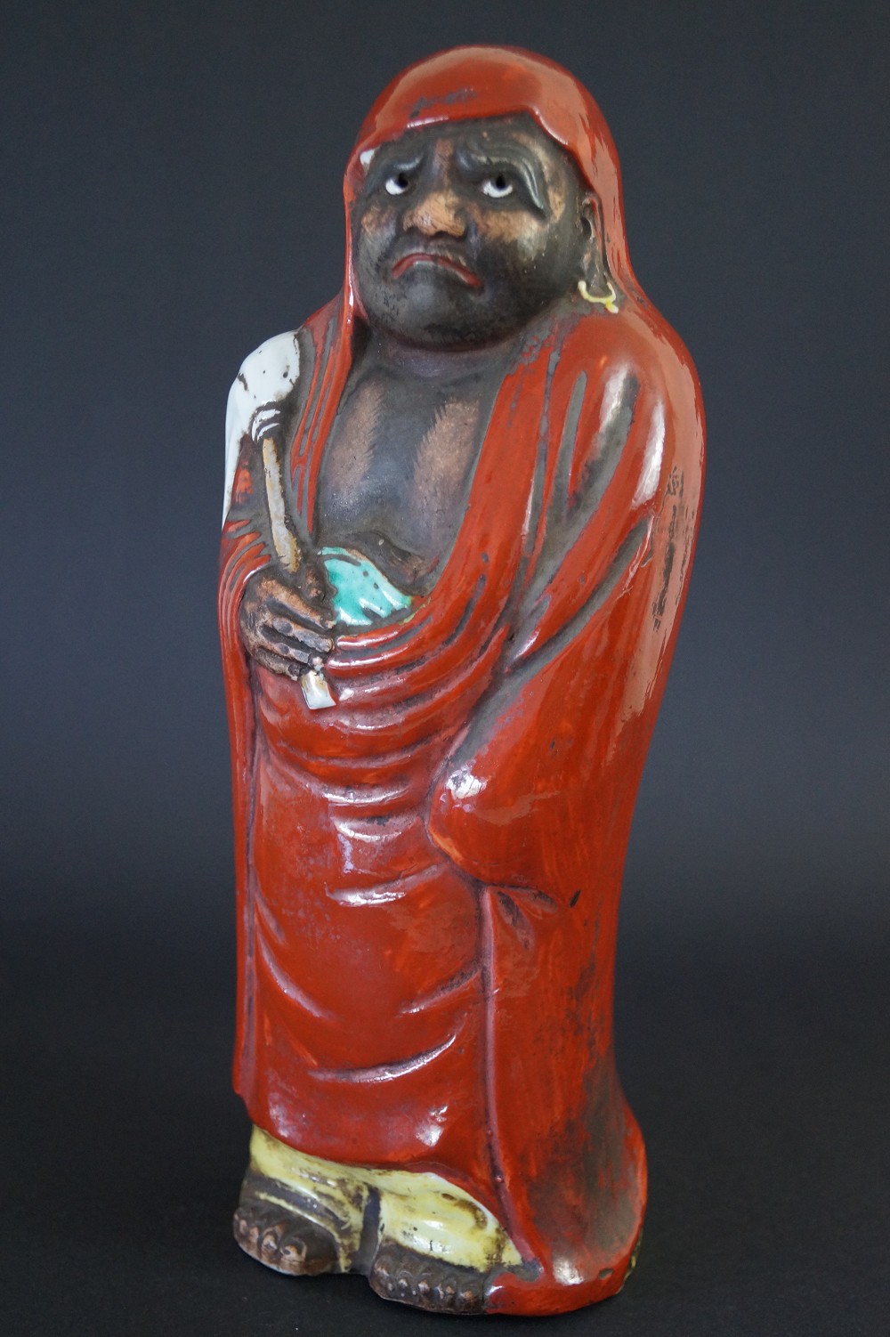 Bodhidharma Daruma Figure Made of Kutani Porcelain Front View