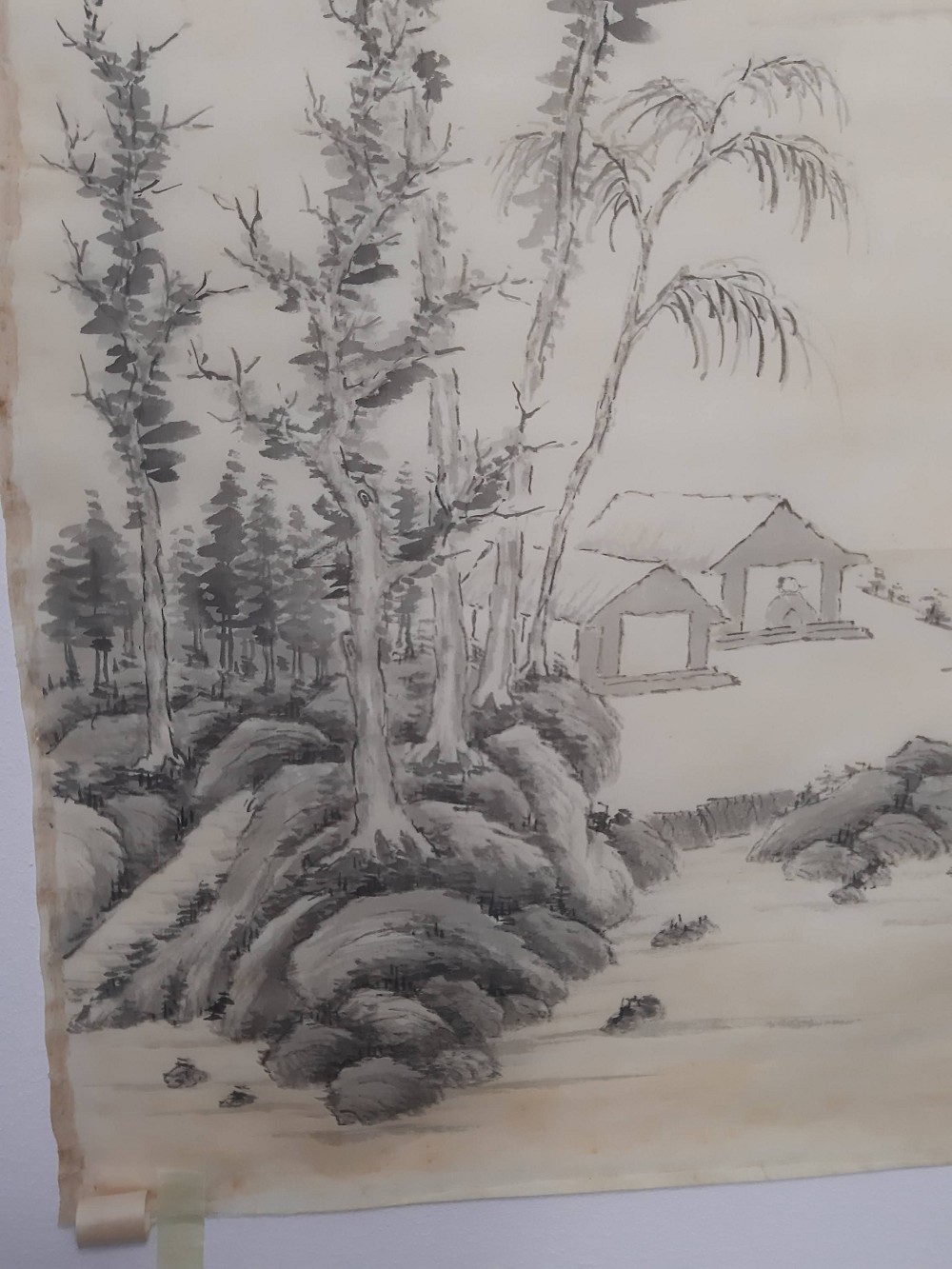 Landschaft Baeume und Huette Nahaufnahme 2