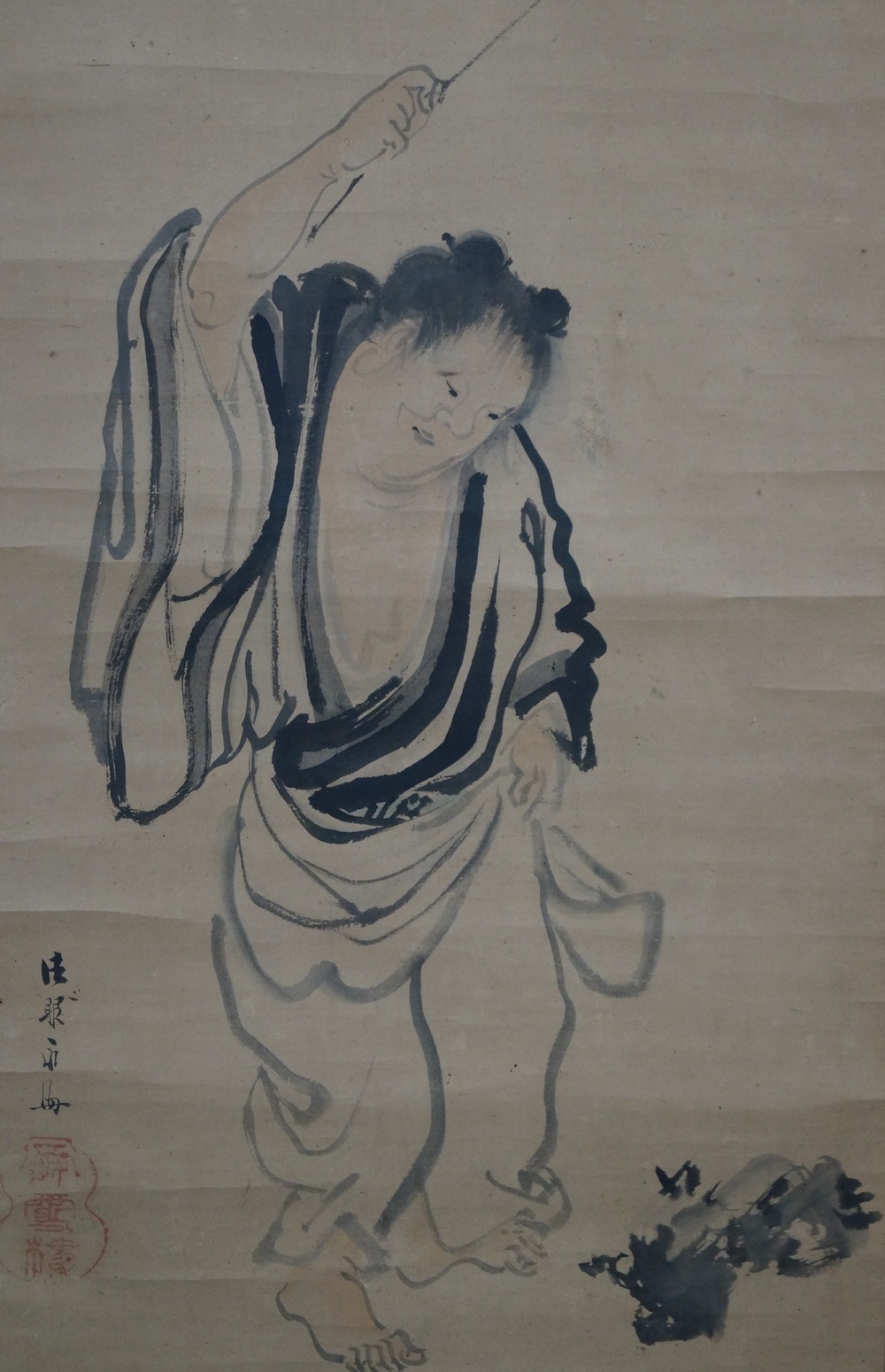Monk Hanging Scroll Motif Close-Up