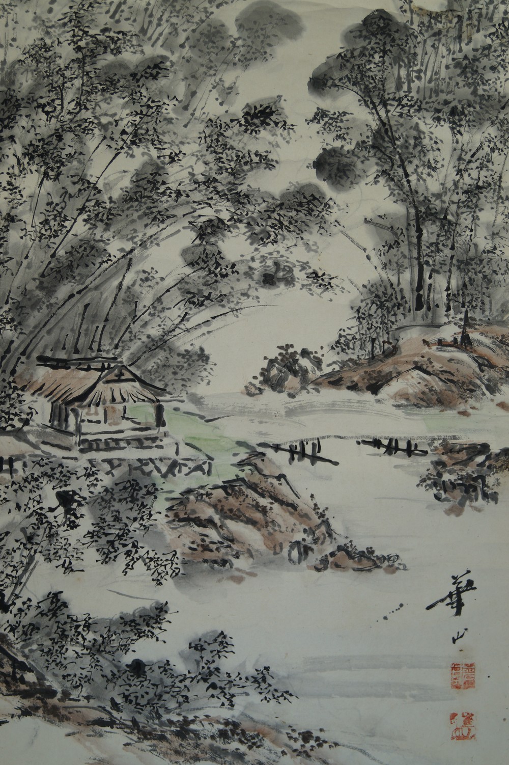Landschaft Rollbild Haus-Motiv Nahaufnahme 1
