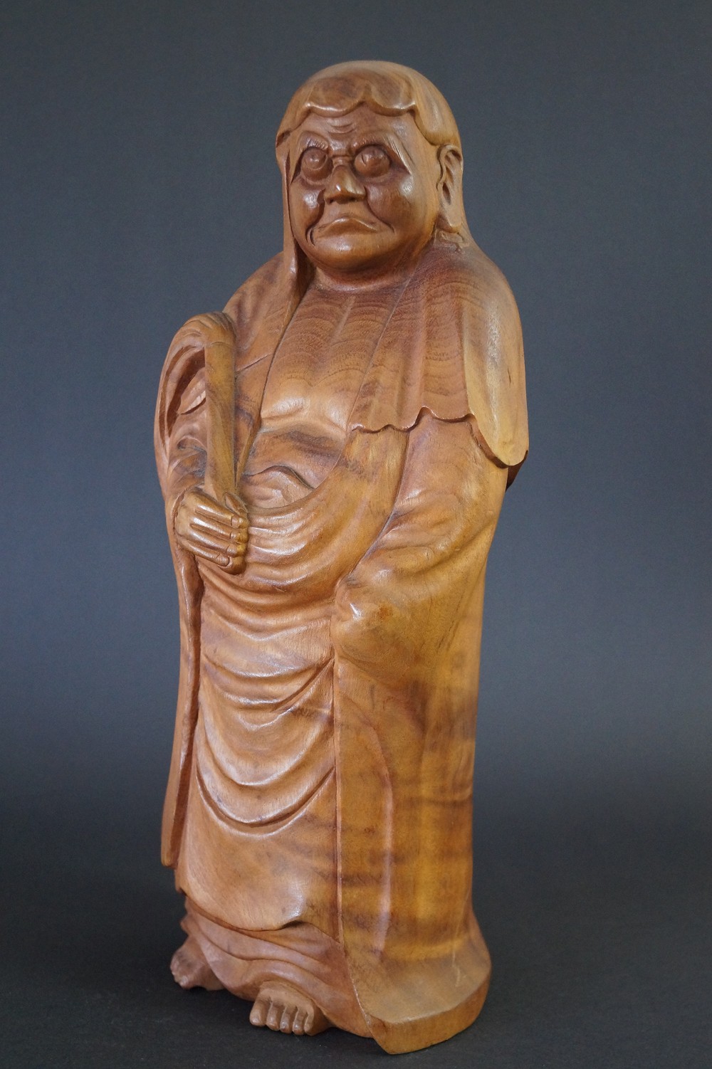 Bodhidharma Wooden Figure Front View 1