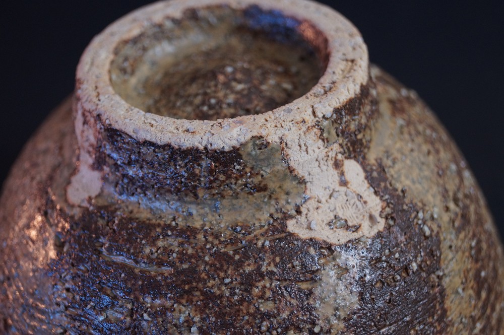 Seto Tea Bowl Chawan by Shohachi Taniguchi Neck View Close-Up 1