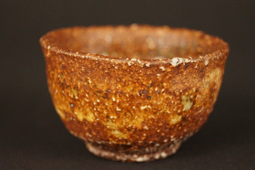 Shigaraki ware guinomi profile side view 1