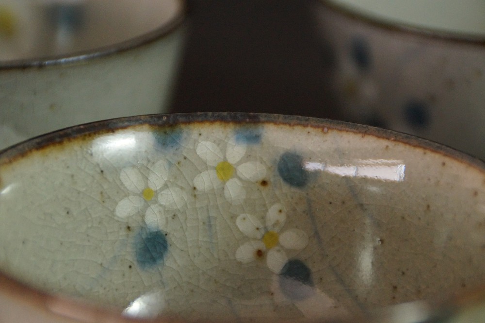 Set of Five Tea Bowls Made of Arita Ware Motif Close-Up 2