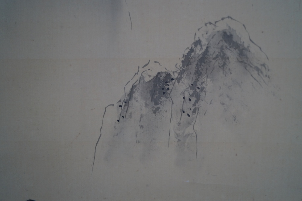 Idyllische Berglandschaft - Japanisches Rollgemälde (Kakejiku)