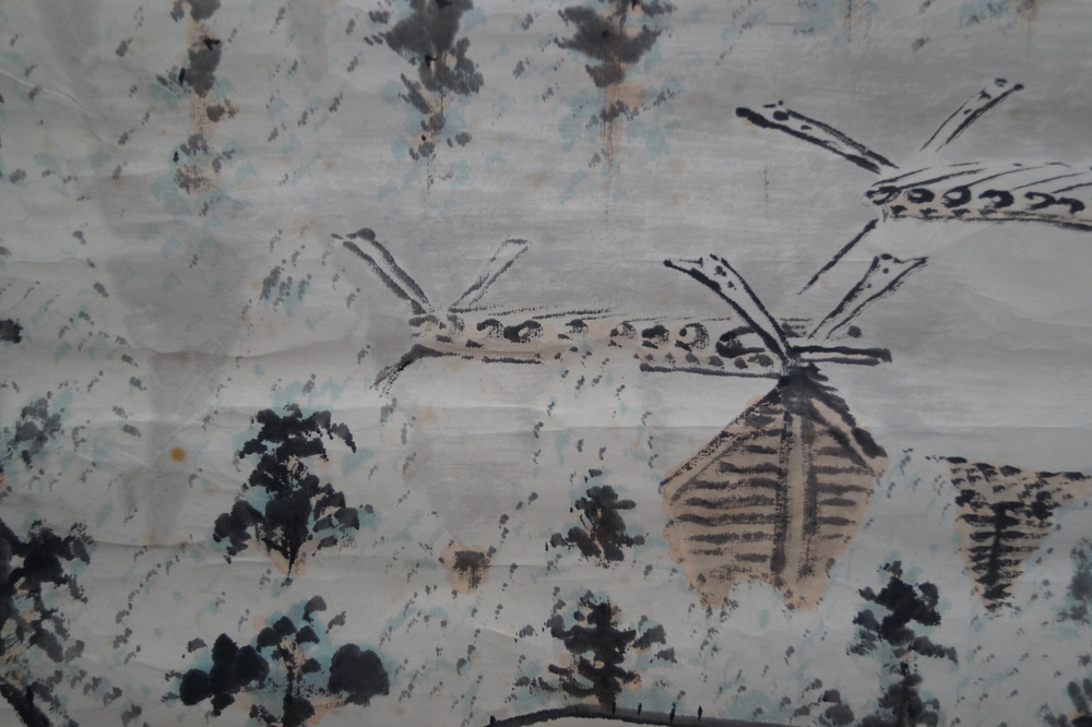 Winter Landscape with Mountain Huts Close-Up of the Two Thatched Mountain Huts Mountain Hut Motif Close-Up
