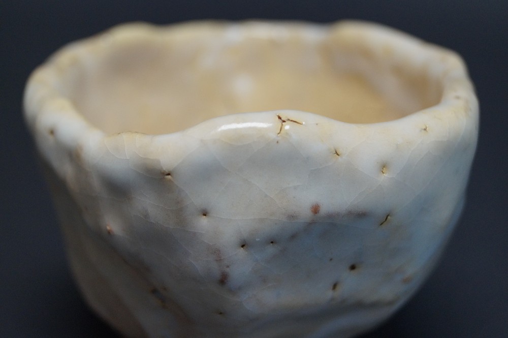 Sake Cup Guinomi Hagi by Seigan Yamane Side View 3