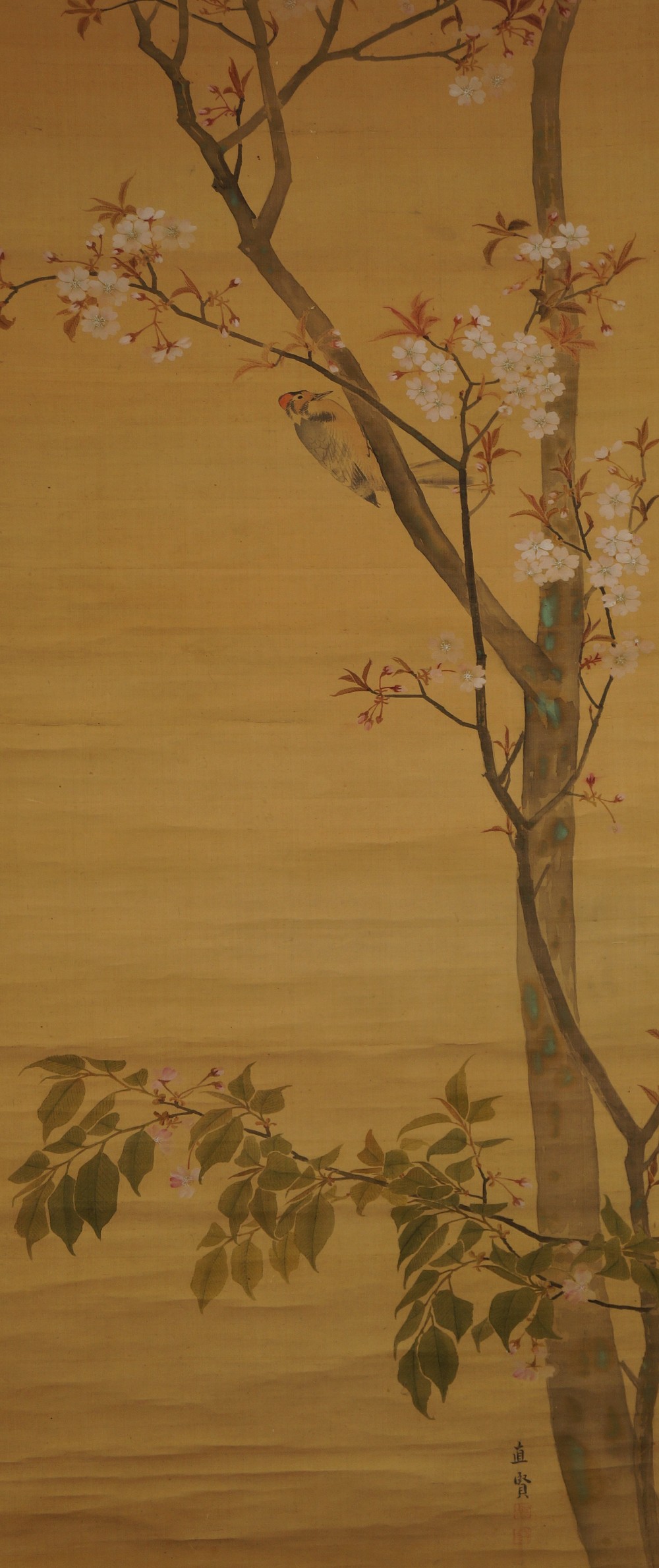 Woodpecker on Cherry Tree Full Motif Without Mounting