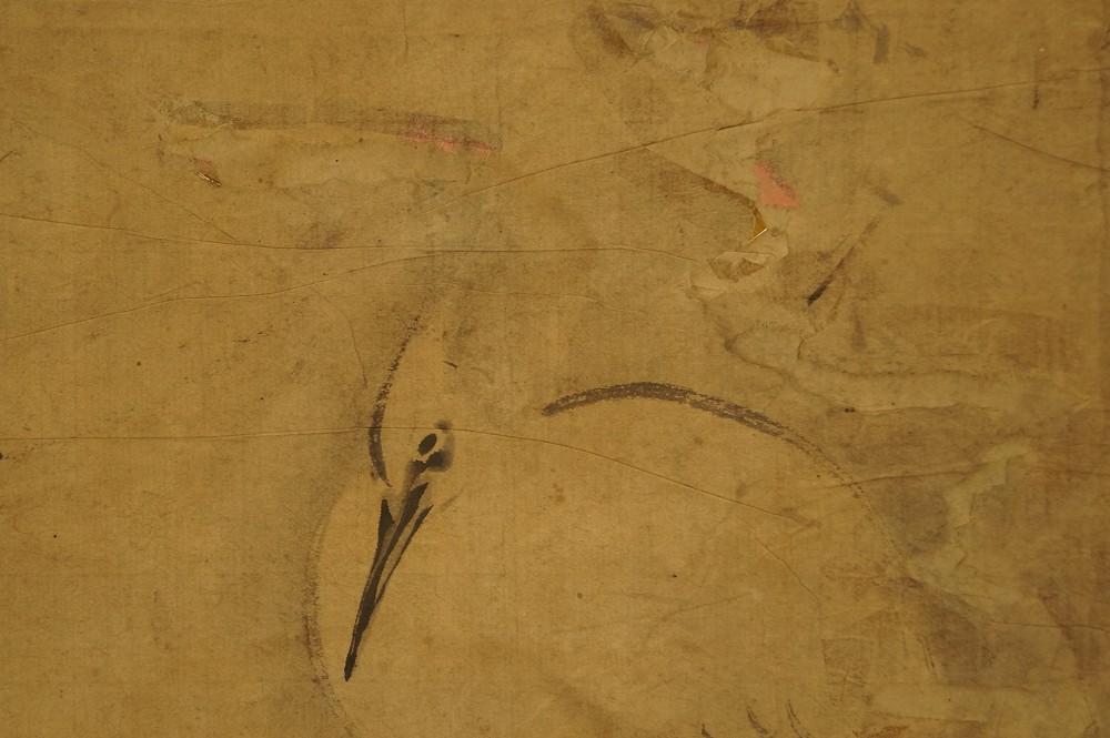 Kakemono Weisser Reiher Vogel Motiv Nahaufnahme 2