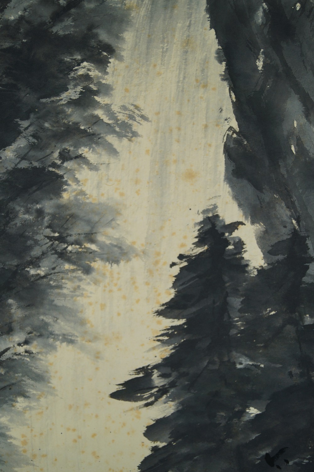Wasserfall Rollbild Kiefer-Motiv Nahaufnahme 1
